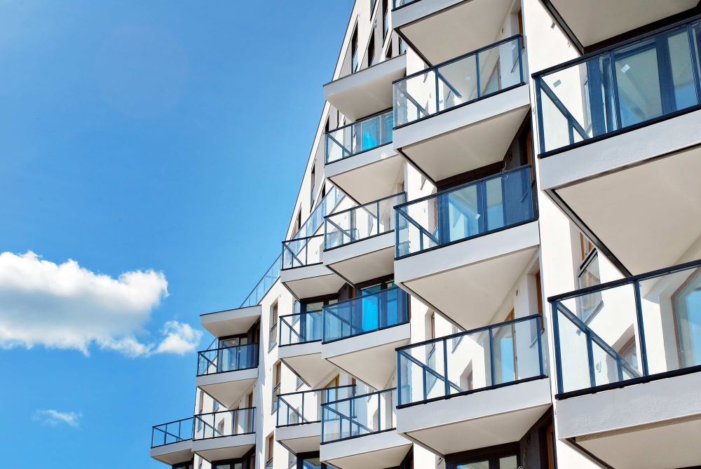 Modern luxury apartment building